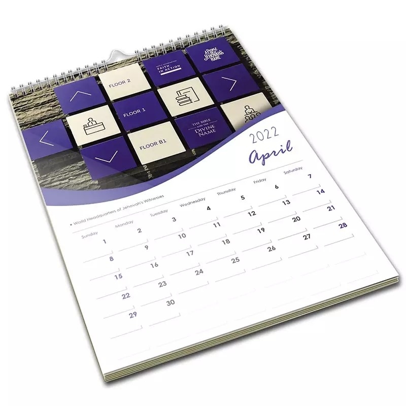 Impressão colorida personalizada 2023 calendário de parede A5 142x210mm promocional